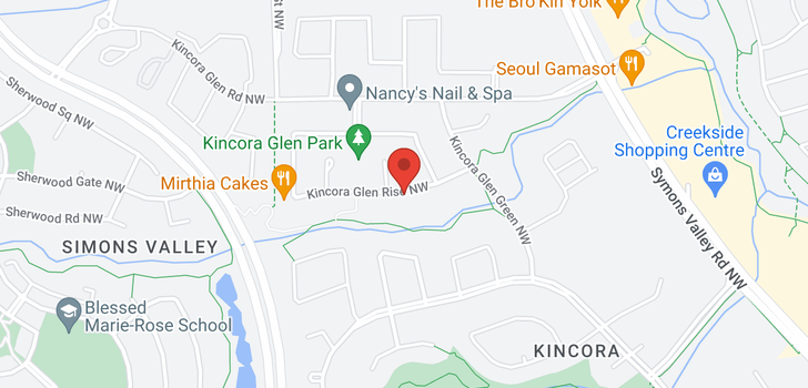 map of 138 KINCORA GLEN ME NW